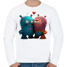 PRINTFASHION Vicces Szörnyecskés - cuki, csúnya, szerelmes minta - Férfi pulóver - Fehér férfi pulóver, kardigán