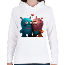 PRINTFASHION Vicces Szörnyecskés - cuki, csúnya, szerelmes minta - Női kapucnis pulóver - Fehér