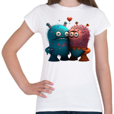 PRINTFASHION Vicces Szörnyecskés - cuki, csúnya, szerelmes minta - Női póló - Fehér