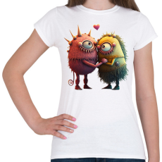 PRINTFASHION Vicces Szörnyecskés - cuki, csúnya, szerelmes minta - Női póló - Fehér