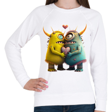 PRINTFASHION Vicces Szörnyecskés - cuki, csúnya, szerelmes minta - Női pulóver - Fehér női pulóver, kardigán