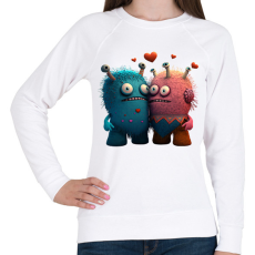 PRINTFASHION Vicces Szörnyecskés - cuki, csúnya, szerelmes minta - Női pulóver - Fehér