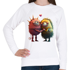PRINTFASHION Vicces Szörnyecskés - cuki, csúnya, szerelmes minta - Női pulóver - Fehér