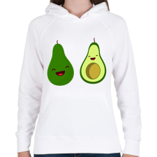 PRINTFASHION Vidám avokádó pár - Női kapucnis pulóver - Fehér női pulóver, kardigán