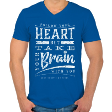 PRINTFASHION Vidd magaddal - Férfi V-nyakú póló - Királykék férfi póló