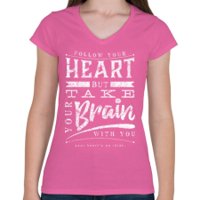 PRINTFASHION Vidd magaddal - Női V-nyakú póló - Rózsaszín női póló