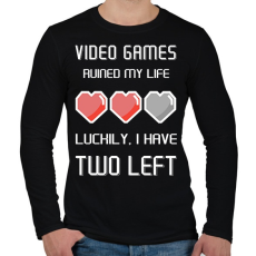 PRINTFASHION Video Games ruined my life - Luckily I have two left - Férfi hosszú ujjú póló - Fekete