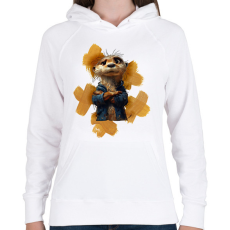 PRINTFASHION vidra - Női kapucnis pulóver - Fehér