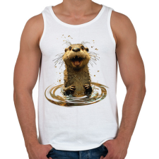 PRINTFASHION vidra póló - Férfi atléta - Fehér atléta, trikó