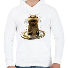 PRINTFASHION vidra póló - Férfi kapucnis pulóver - Fehér