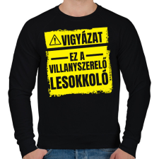 PRINTFASHION Vigyázat ez a villanyszerelő lesokkoló - Férfi pulóver - Fekete férfi pulóver, kardigán
