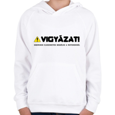 PRINTFASHION vigyazat - Gyerek kapucnis pulóver - Fehér gyerek pulóver, kardigán