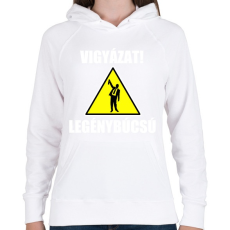 PRINTFASHION Vigyázat legénybúcsú - Női kapucnis pulóver - Fehér