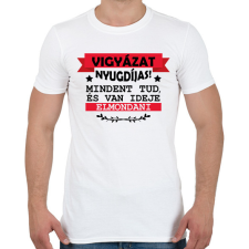 PRINTFASHION Vigyázat nyugdíjas - Férfi póló - Fehér férfi póló