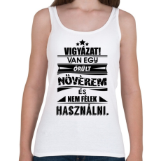 PRINTFASHION VIGYÁZAT! Van egy őrült nővérem és... - Női atléta - Fehér