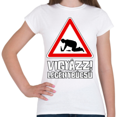 PRINTFASHION Vigyázz Legénybúcsú - Női póló - Fehér