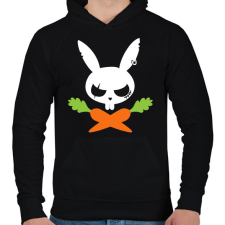 PRINTFASHION Vigyázz! Nyuszi! - Férfi kapucnis pulóver - Fekete férfi pulóver, kardigán