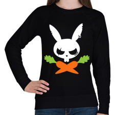 PRINTFASHION Vigyázz! Nyuszi! - Női pulóver - Fekete női pulóver, kardigán