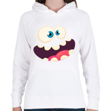 PRINTFASHION Vigyorgó fej - Női kapucnis pulóver - Fehér női pulóver, kardigán