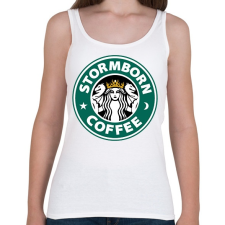 PRINTFASHION Viharbanszületett kávé - Női atléta - Fehér női trikó