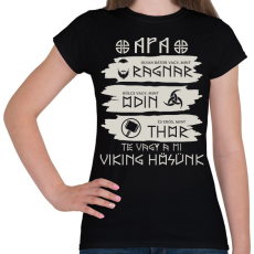 PRINTFASHION Viking apa - Női póló - Fekete