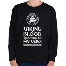 PRINTFASHION Viking blood - Gyerek pulóver - Fekete