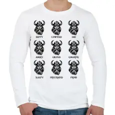 PRINTFASHION Viking face - Férfi hosszú ujjú póló - Fehér