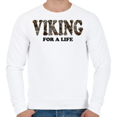 PRINTFASHION Viking for a life - Férfi pulóver - Fehér