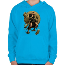 PRINTFASHION Viking - Gyerek kapucnis pulóver - Azúrkék gyerek pulóver, kardigán