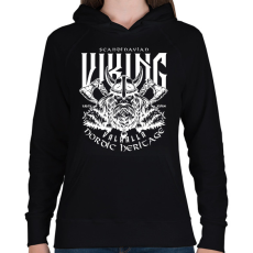 PRINTFASHION viking - Női kapucnis pulóver - Fekete