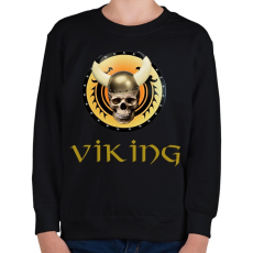 PRINTFASHION viking skull - Gyerek pulóver - Fekete