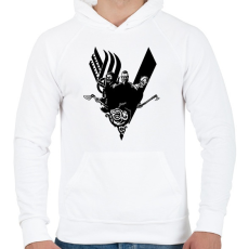 PRINTFASHION Vikings - Férfi kapucnis pulóver - Fehér
