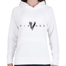 PRINTFASHION Vikings logo - Női kapucnis pulóver - Fehér
