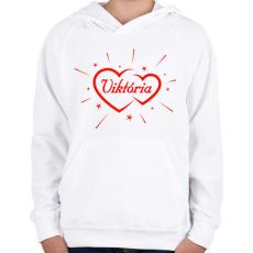 PRINTFASHION Viktória - Gyerek kapucnis pulóver - Fehér