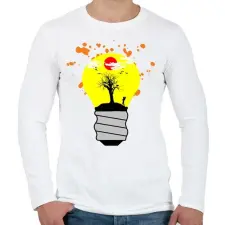 PRINTFASHION világ a villanykörtében - Férfi hosszú ujjú póló - Fehér férfi póló