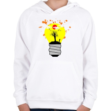 PRINTFASHION világ a villanykörtében - Gyerek kapucnis pulóver - Fehér gyerek pulóver, kardigán