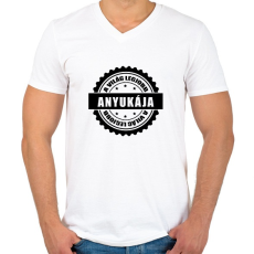 PRINTFASHION Világ Legjobb Anyukája - Férfi V-nyakú póló - Fehér