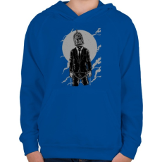 PRINTFASHION Világketrec - Gyerek kapucnis pulóver - Királykék