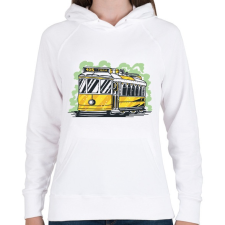 PRINTFASHION Villamos - Női kapucnis pulóver - Fehér női pulóver, kardigán