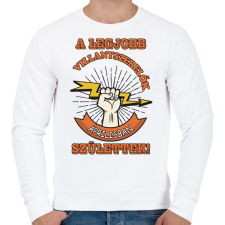 PRINTFASHION Villanyszerelő április - Férfi pulóver - Fehér férfi pulóver, kardigán