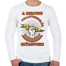 PRINTFASHION Villanyszerelő december - Férfi hosszú ujjú póló - Fehér