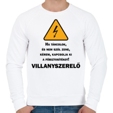 PRINTFASHION Villanyszerelő - Ha táncolok - Férfi pulóver - Fehér férfi pulóver, kardigán