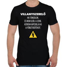 PRINTFASHION Villanyszerelő póló - Férfi póló - Fekete férfi póló