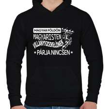 PRINTFASHION Villanyszerelőnek párja nincsen - Férfi kapucnis pulóver - Fekete férfi pulóver, kardigán