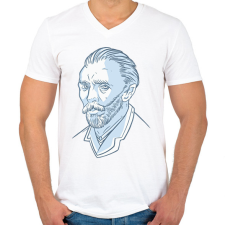 PRINTFASHION Vincent Van Gogh - Férfi V-nyakú póló - Fehér férfi póló