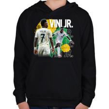 PRINTFASHION vinicius jr - Gyerek kapucnis pulóver - Fekete gyerek pulóver, kardigán