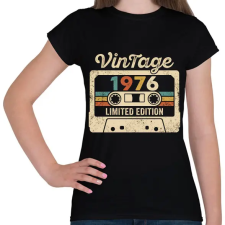 PRINTFASHION Vintage 1976 kazetta - Női póló - Fekete női póló