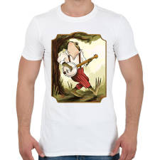 PRINTFASHION Vintage béka banjoval - Férfi póló - Fehér férfi póló