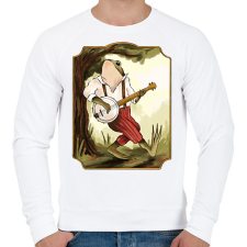 PRINTFASHION Vintage béka banjoval - Férfi pulóver - Fehér férfi pulóver, kardigán