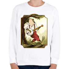 PRINTFASHION Vintage béka banjoval - Gyerek pulóver - Fehér gyerek pulóver, kardigán